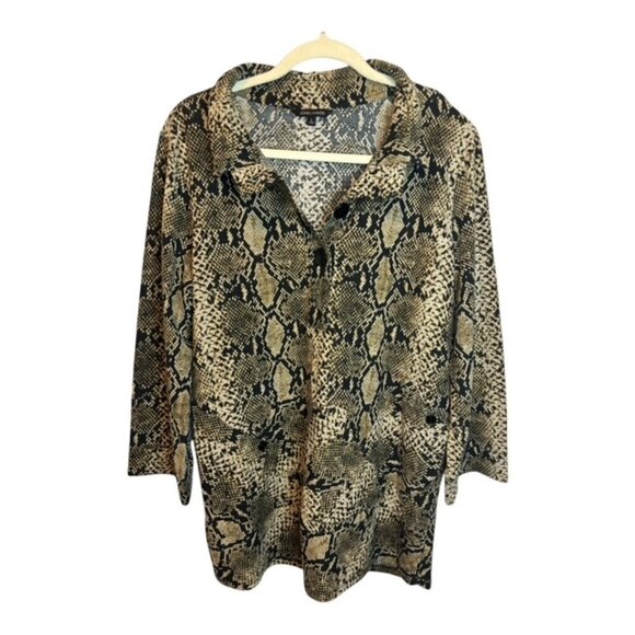 John Mark Tops - John Mark Blouse Women's Size Large Snake Print Wire Collar‎ Business Office